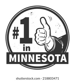 Abstract grunge rubber stamp or label with text Number One in Minnesota written inside, vector illustration
