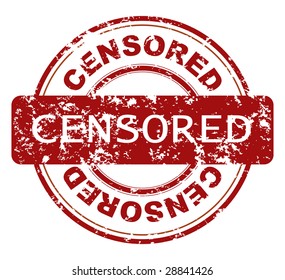 Abstract grunge rubber stamp shape with the word censored