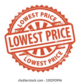 Abstract grunge rubber stamp with the text Lowest Price written inside the stamp, vector illustration