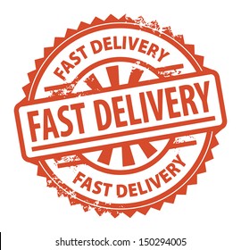 Abstract grunge rubber stamp with the text Fast Delivery written inside the stamp, vector illustration