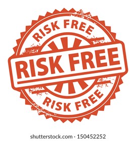 Abstract grunge rubber stamp with the text Risk Free written inside the stamp, vector illustration