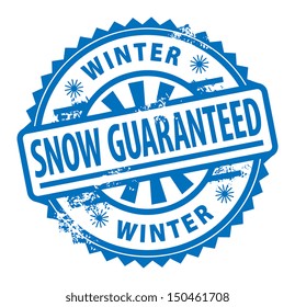 Abstract grunge rubber stamp with the text Snow Guaranteed written inside the stamp, vector illustration