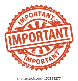 Abstract grunge rubber stamp with the text Important written inside the stamp, vector illustration