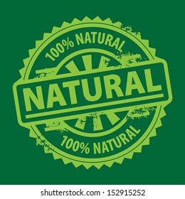 Abstract grunge rubber stamp with the text Natural written inside the stamp, vector illustration