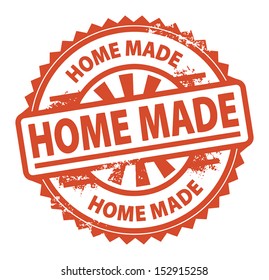 Abstract grunge rubber stamp with the text Home Made written inside the stamp, vector illustration