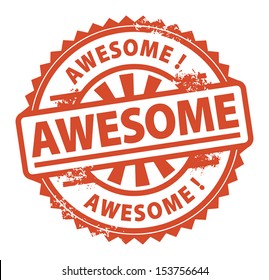Abstract grunge rubber stamp with the text Awesome written inside the stamp, vector illustration