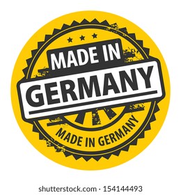 Abstract grunge rubber stamp with the text Made in Germany written inside the stamp, vector illustration