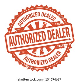Abstract grunge rubber stamp with the text Authorized Dealer written inside the stamp, vector illustration