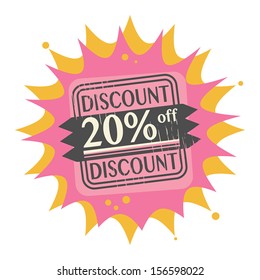 Abstract grunge rubber stamp with the text 20 percent Off, Discount, written inside the stamp, vector illustration