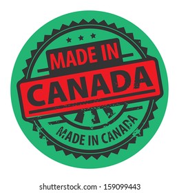 Abstract grunge rubber stamp with the text Made in Canada written inside the stamp, vector illustration