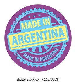 Abstract grunge rubber stamp with the text Made in Argentina written inside the stamp, vector illustration