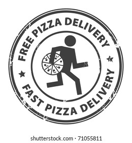 Abstract grunge rubber stamp with the text pizza delivery written inside the stamp, vector illustration