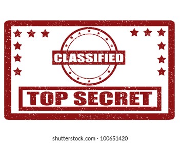Abstract grunge  rubber stamp with the word top secret  and classified inside,vector illustration