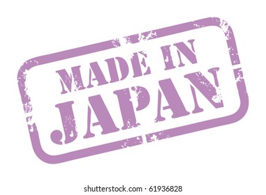 Abstract grunge rubber stamp with the word Made in Japan written inside the stamp, vector illustration