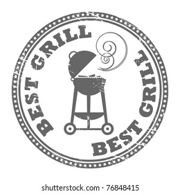 Abstract grunge rubber stamp with the word Best Grill written inside the stamp, vector illustration