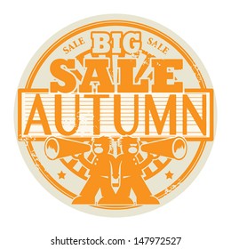 Abstract grunge rubber stamp with the words Big Autumn Sale written inside the stamp, vector illustration