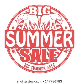 Abstract grunge rubber stamp with the words Big Summer Sale written inside the stamp, vector illustration