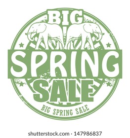 Abstract grunge rubber stamp with the words Big Spring Sale written inside the stamp, vector illustration