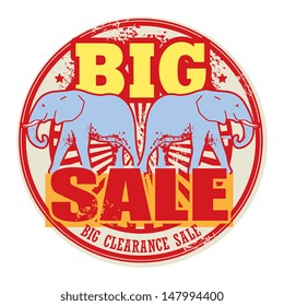 Abstract grunge rubber stamp with the words Big Sale written inside the stamp, vector illustration