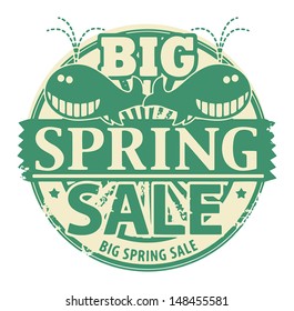 Abstract grunge rubber stamp with the words Big Spring Sale written inside the stamp, vector illustration