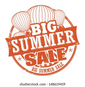 Abstract grunge rubber stamp with the words Big Summer Sale written inside the stamp, vector illustration