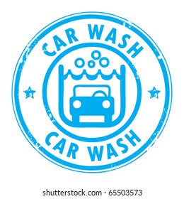 Abstract grunge rubber stamp with the words car wash written inside, vector illustration