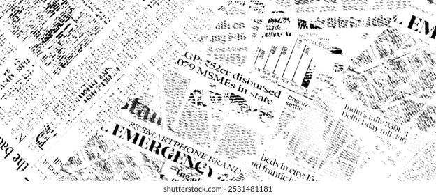 Resumo grunge de jornal espalhado 