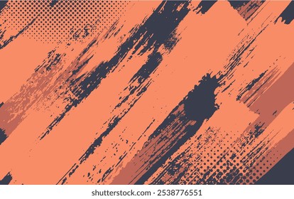 Abstract grunge scratch background. Distressed rough dark abstract textured. Black isolated on orange. Vector graphic design element vintage style decoration concept for banners, flyer, card.