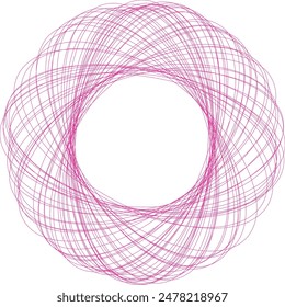 An abstract grunge scribble circular shape outline design element.