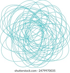 An abstract grunge scribble circular shape outline design element.