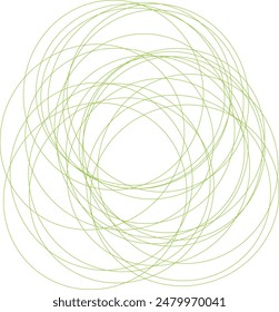 An abstract grunge scribble circular shape outline design element.