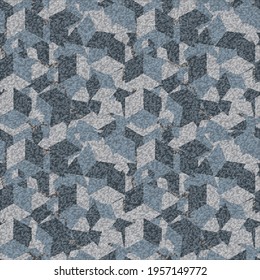 Abstract grunge seamless background. Noise structure with cubes. Vector image