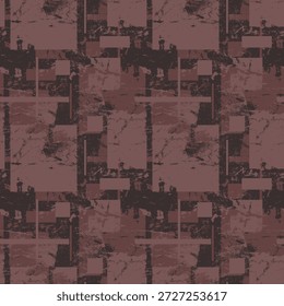 Padrão sem emenda Grunge abstrato com quadrados caóticos