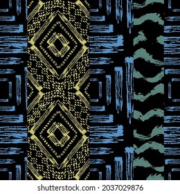 Abstract grunge seamless pattern, design element. Boho, tribal  pattern for invitations, cards, print, gift wrap, manufacturing, textile, fabric, wallpapers