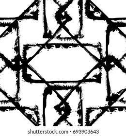 Abstract grunge seamless pattern. Geometric ornament. Vector design.