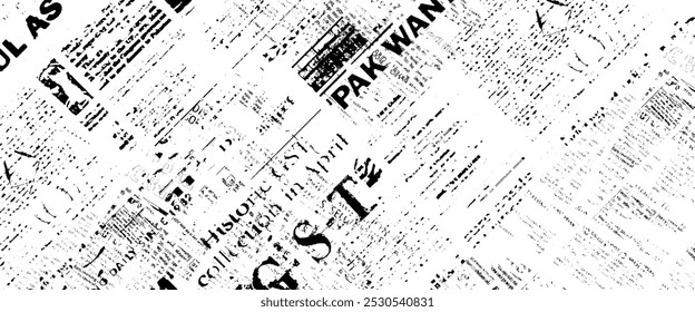 Resumo grunge padrão sem emenda com jornal ou revista e paisagens urbanas.