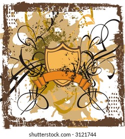 Abstract grunge shield background series. Check my portfolio for more of this exquisite series as well as thousands of other great vector items.