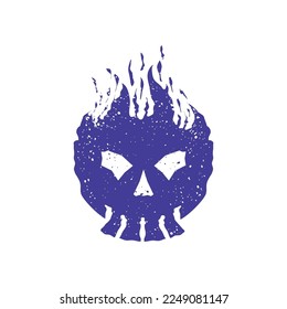 Abstract Grunge Skull Vector Design with Minimalist Style, Skeleton Vector Can be Use for Logo, Icon or Apparel