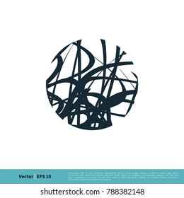 Abstract Grunge Sphere Circle Icon Vector Logo Template Illustration Design. Vector EPS 10.