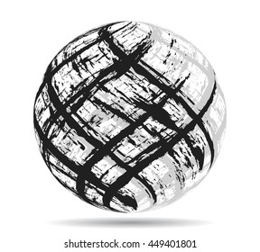 Abstract grunge sphere.Textured globe for your design.