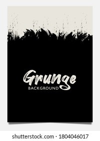 Abstract grunge splash background. Black paint with streaks. 