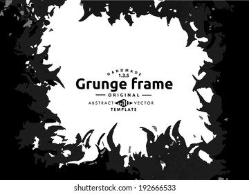 Abstract grunge splash frame.  Vector template