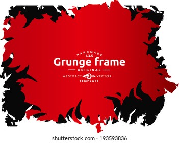 Abstract grunge splash frame. Vector template