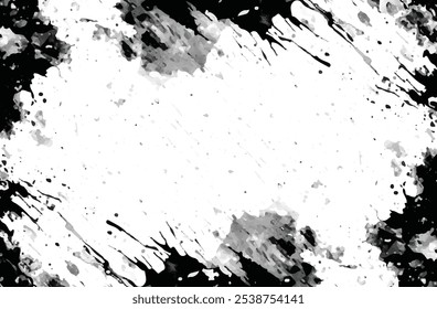 Abstract Grunge Splatter Background Vectors. Abstract noise background. Weathered surface. Dirty and damaged. Detailed rough backdrop. Vector graphic illustration with transparent white. EPS10.