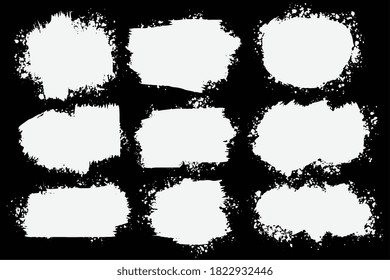 abstract grunge splatter set of nine