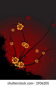 abstract grunge spring floral decorative background vector illustration