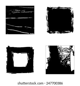 abstract grunge square background with ink splat effect