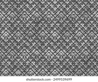 Abstract Grunge Square Geometric Pattern with distressed texture and black and white color for used textiles, tiles, background..,