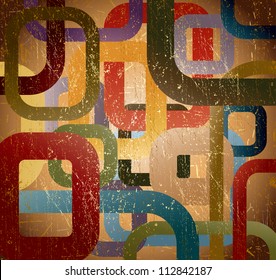 Abstract grunge square on brown background. Vector illustration