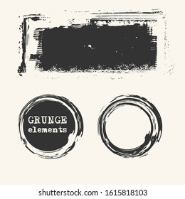 Abstract grunge stamp element set on white background. Vector illustration